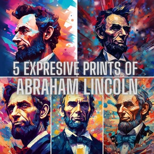Expressive Vector Art Prints: Discover Vibrant Digital Depictions of Abraham Lincoln