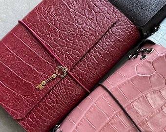 Personalised Leather Journal Cover with Custom Charm, A5 A6 Refillable Traveler's Notebook