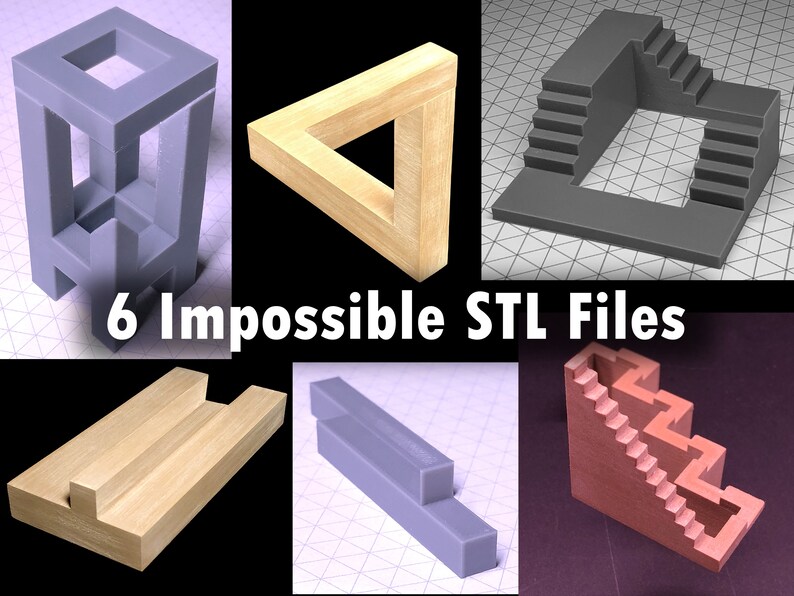 Six 3D Print Impossible Optical Illusion STL Files - Etsy Australia
