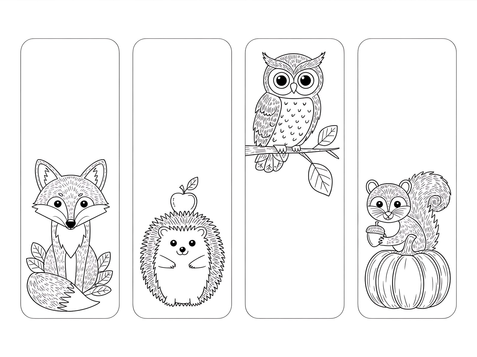 30 Fall Bookmark Coloring Pages | Autumn Bookmarks Printable for Kids ...
