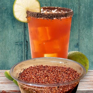 El Chamoyazo Chilli Powder with any of our different flavors mix, with your drinks for your micheladas/ el chilito con el sabor que gustes