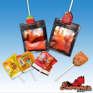 Mexican Candy | Vero Lollipops with a 2oz Chamoyazo Blend | Chamoy Flavor Baggy On The Side For Dipping