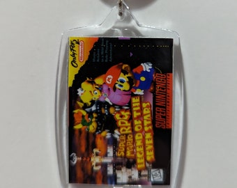 Super Mario RPG Mini Super Nintendo Videospel Box Art Nyckelring