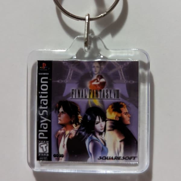 Final Fantasy VIII Mini Playstation Video Game Box Art Keychain