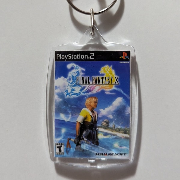 Final Fantasy X Mini Playstation 2 Video Game Box Art Keychain