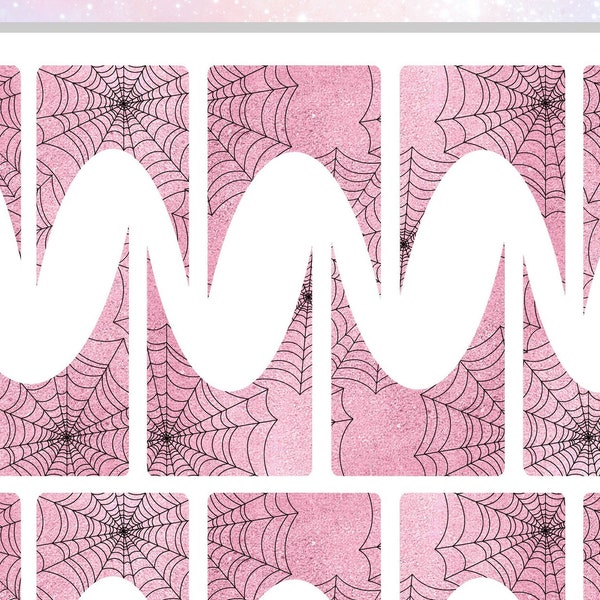 Spiderweb Nail Decals - Web Nail Decals - Pink Halloween Nail Decals - Gothic Nail Decals - Spooky Nail Decals - Waterslide Nail Decals