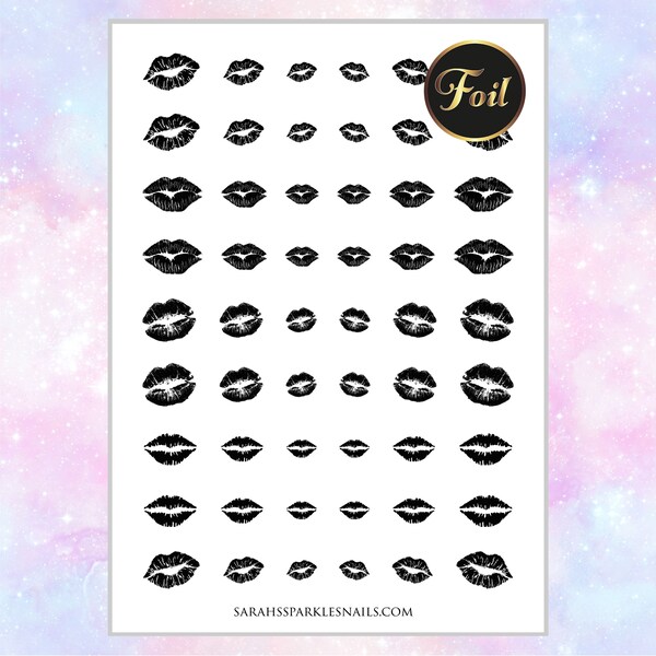 Lips Nail Stickers Etsy