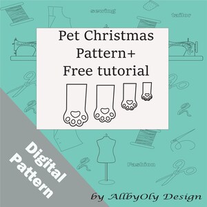 Patrón de costura para calcetín de mascota y tutorial gratuito / Navidad / Festividades / Fácil de hacer / Regalo para perros / PDF / Descarga inmediata