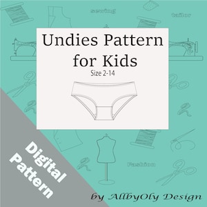 Unterwäsche-Digitalmuster PDF (2-14), alle Größen, für Mädchen,
