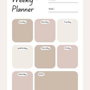 Weekly planner | digital download | organizer | days of the week