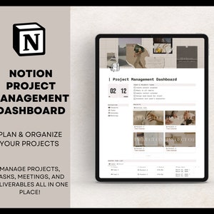 Notion Project Management Dashboard, Notion Template, Notion Planner, Notion Aesthetic, Project Manager, Project Planner, Project Schedule
