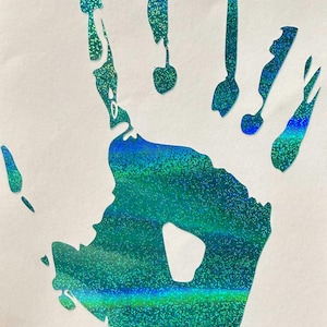 Phasmophobia Obake Handprint Vinyl Sticker holographic blue
