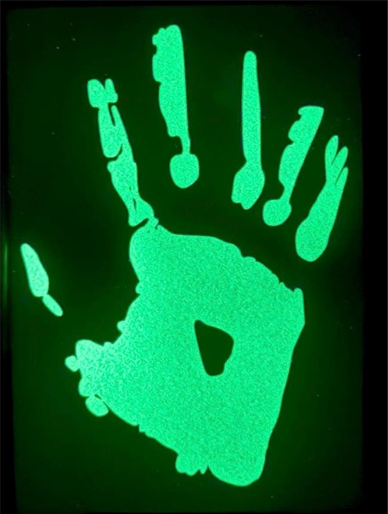 Phasmophobia Obake Handprint Vinyl Sticker green glow i.t. dark