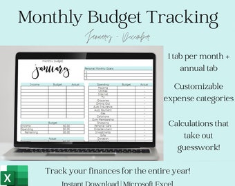 Control presupuestario mensual. Planificador financiero anual 2026 / Microsoft Excel