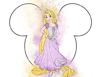 Clipart di principessa acquerello, PNG disegnato a mano (download digitale)