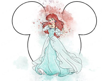 Clipart acquerello principessa, Cenerentola PNG (download digitale)