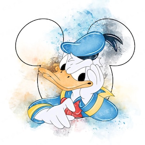 watercolor donald, donald watercolor, Donald duck, watercolor clipart, Donald clipart, sublimation, clipart commercial use