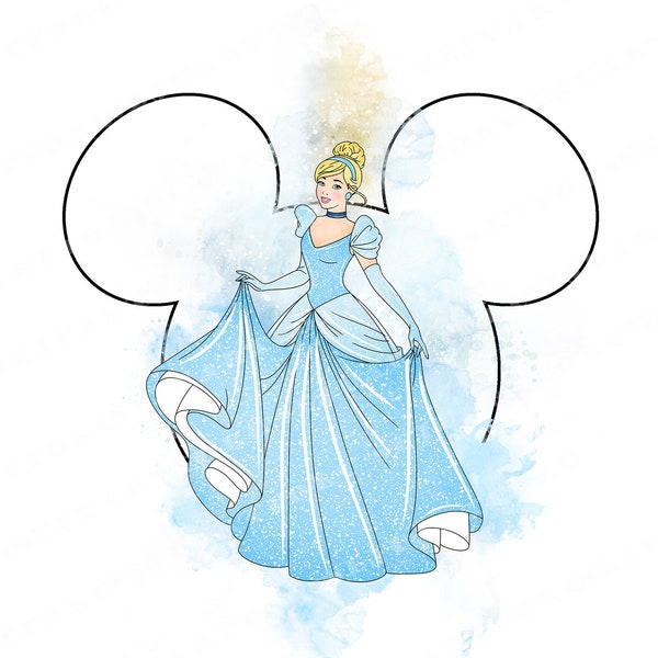 cinderella ears cinderella minnie ears Cinderella mickey ears png files for sublimation cinderella watercolor clipart png file download
