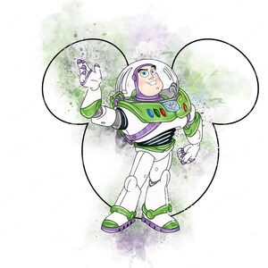 Buzz Lightyear aquarel clipart, Toy Story, png (digitale download)