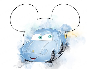 Watercolor Cars Clipart, Cartoon Car PNG (Digital Download)