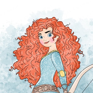 watercolor princess clipart, Princess watercolor clipart, princess clip art, brave clipart, princess clipart, merida clipart, princess png