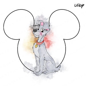 lady and the tramp watercolor clipart, lady and the tramp clipart, lady and the tramp png, watercolor lady and the tramp clipart, the tramp