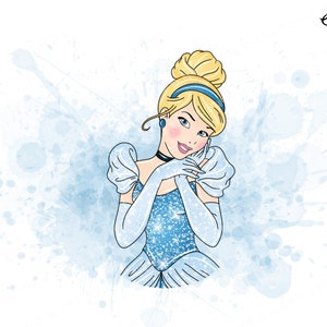 watercolor princess clipart, princess watercolor clipart, princess clip art, Cinderella clipart, Cinderella watercolor, princess watercolor