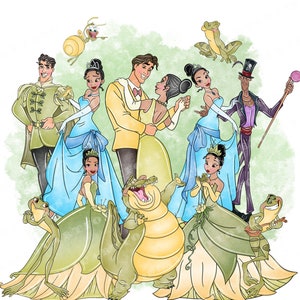 prinses en de kikker png, prinses en de kikker-illustraties, prinses tiana png, prinses tiana clipart, prinses aquarel png-bestanden clipart