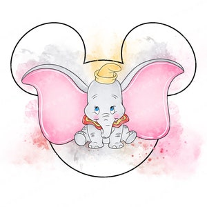 Dumbo Clipart,dumbo, dumbo png, dumbo print, elephant baby clipart, cute elephant clipart, watercolor elephant clipart,baby elephant clipart