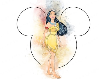 Clipart di principessa ad acquerello, principessa carina in formato PNG (download digitale)