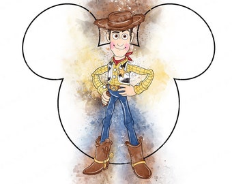 Klipart akwarelowy Toy Story, Woody i Buzz (do pobrania w formacie PNG)