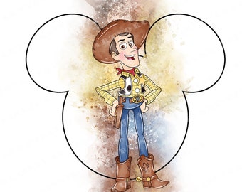 Toy Story – akwarelowy klipart, Woody i Buzz – PNG (pobieranie cyfrowe)
