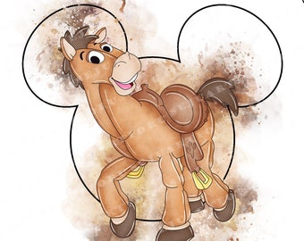 Toy Story, akwarela, clipart, Bullseye PNG (pobieranie cyfrowe)