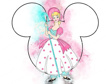 Toy Story Bo Peep Akwarelowy Clipart (PNG)