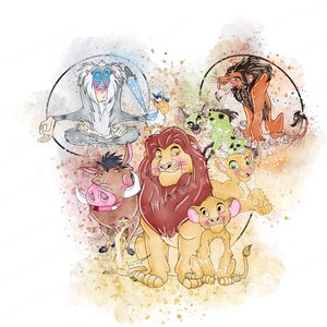 the lion king watercolor clipart, watercolor lion king , the lion king clipart, simba, the lion king watercolor clipart, lion king png, scar