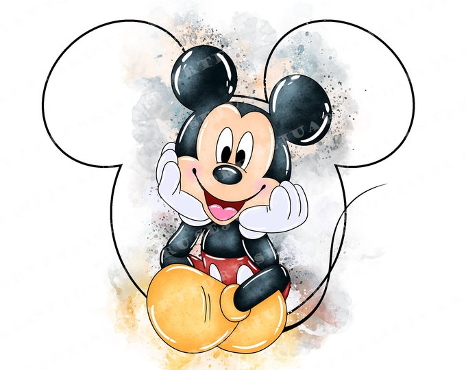 Watercolor Mickey ,watercolor Minnie, Watercolor Donald, Watercolor ...