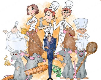 Watercolor Ratatouille Clipart Bundle (PNG Files)