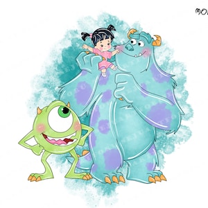 clipart di Monster Inc., clip art di Monster Inc., acquerello di Monster Inc., Monster Inc., png di Monster Inc., png di Monster Inc., Mike Wazowski, Sully Monster Inc.