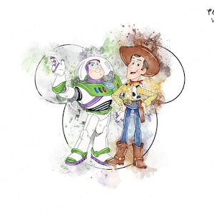 Toy story clipart, toy story, toy story clip art, toy story watercolor, toy story png, woody clipart, buzz lightyear. watercolor toy story