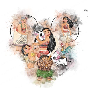 moana clipart, moana, princess clip art, watercolor princess clipart, princess watercolor clipart, moana watercolor, princess moana