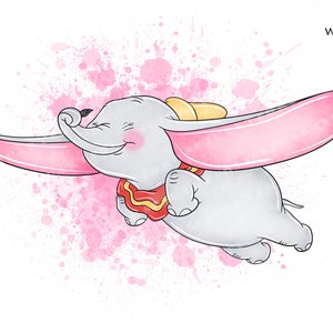 Dumbo Clipart,dumbo, dumbo png, dumbo print, elephant baby clipart, cute elephant clipart, watercolor elephant clipart,baby elephant clipart