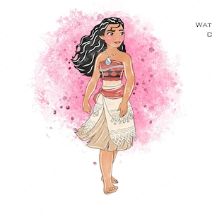 Moana clipart, Moana, princesa clip art, aquarela princesa clipart, princesa aquarela clipart, aquarela Moana aquarela, princesa Moana