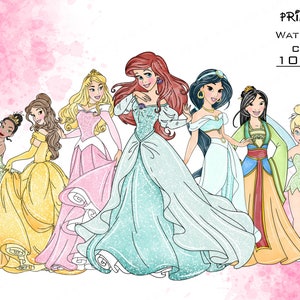 Princess watercolor clipart, princess clip art, watercolor princess clipart, princess png, princess watercolor, princess clipart, princess