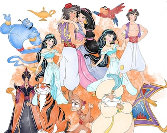 イラストレーション原画「アラジンの自由」 アラジンのランプ」、アラビアンナイト、1878年（イラスト）