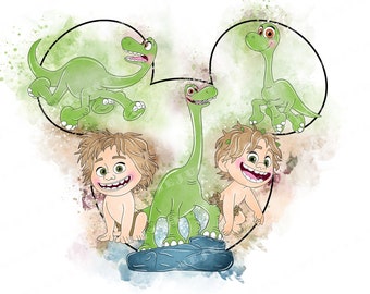 The Good Dinosaur Watercolor Clipart PNG (Digital Download)