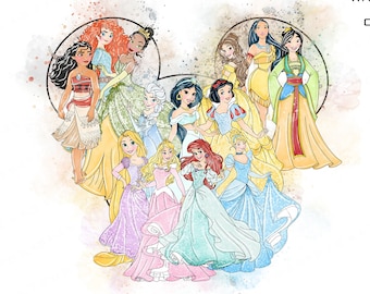 watercolor princess mickey ears png files for sublimation princess watercolor clipart png file download cliparts png clip art watercolor