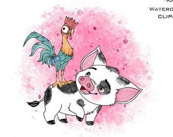 Imágenes prediseñadas de Moana en acuarela, Princesa PNG, Arte digital (Descarga digital)