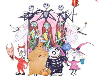 nightmare before christamass png files for sublimation watercolor clipart png file download cliparts png clip art watercolor clipart