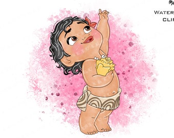 Moana Watercolor Clipart, Princess Clip Art (PNG)
