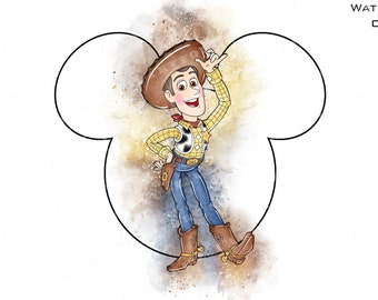 Toy Story – akwarelowy klipart, Woody i Buzz – PNG (pobieranie cyfrowe)